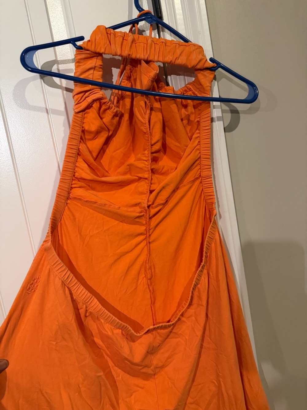 Orange Strapless Jumpsuit - Women - Picture 9 of 12